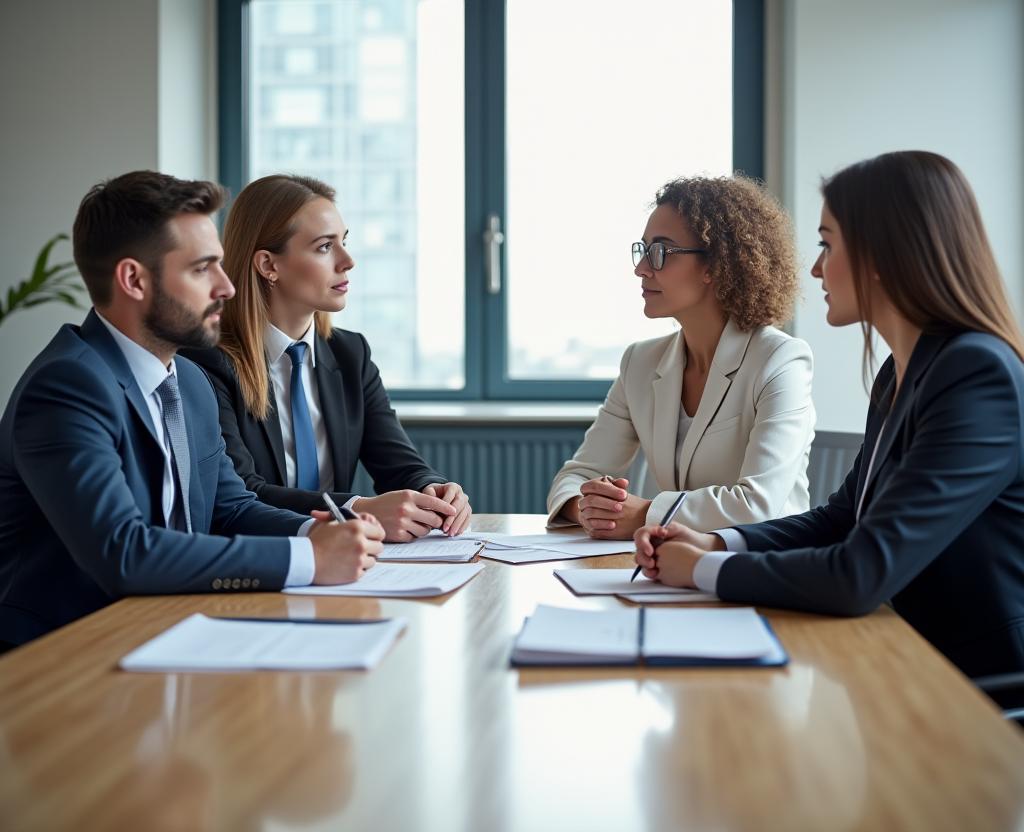 Professional mediation session for textile business dispute resolution